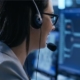 Woman working in system control center